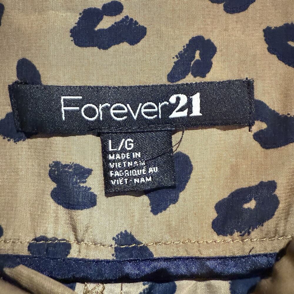 Forever 21 Leopard Print High Waisted Pleated Workout Pants Tan/Black Size L - Picture 2 of 6
